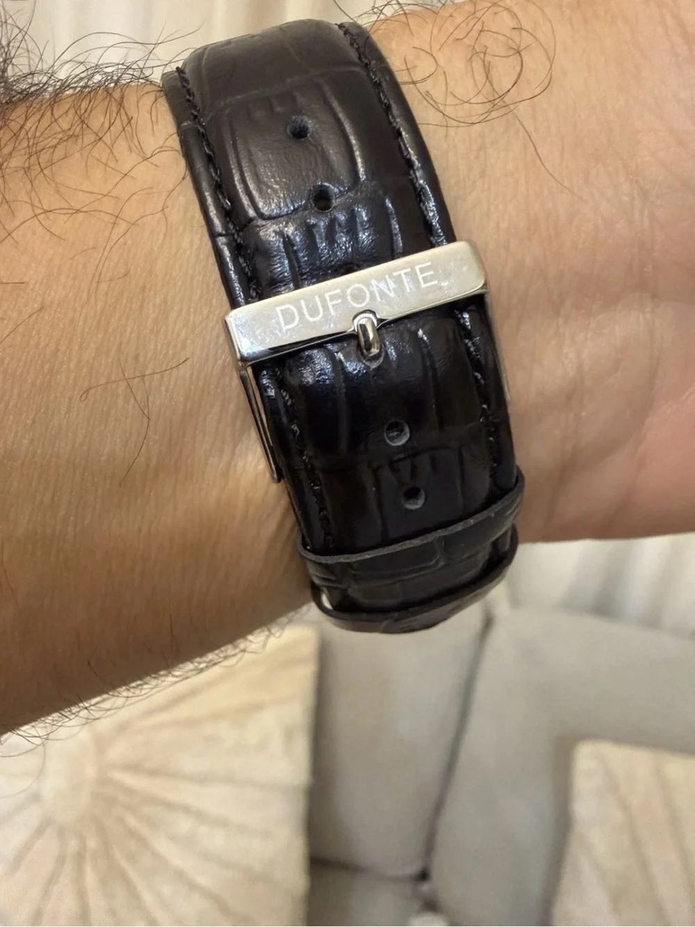 Vintage Dufonte by Lucien Piccard Men's Watch 83029SLB Tonneau Quartz 34-44mm